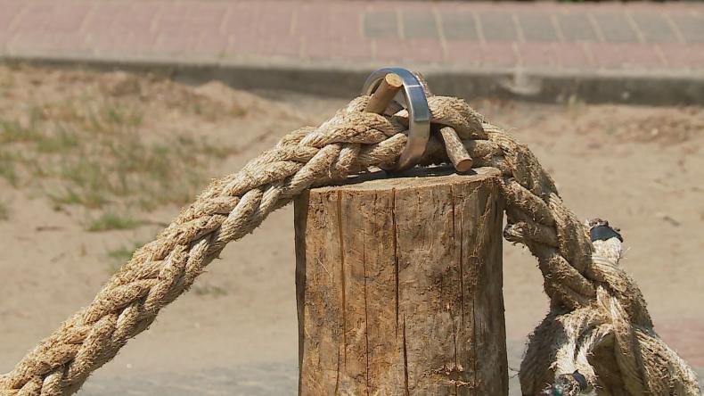 Pale z dna Bałtyku zdobią Rewę