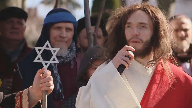 Inscenizacja wjazdu Jezusa do Jerozolimy w Wejherowie