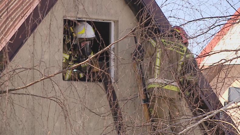 Pożar domu jednorodzinnego w Zbychowie