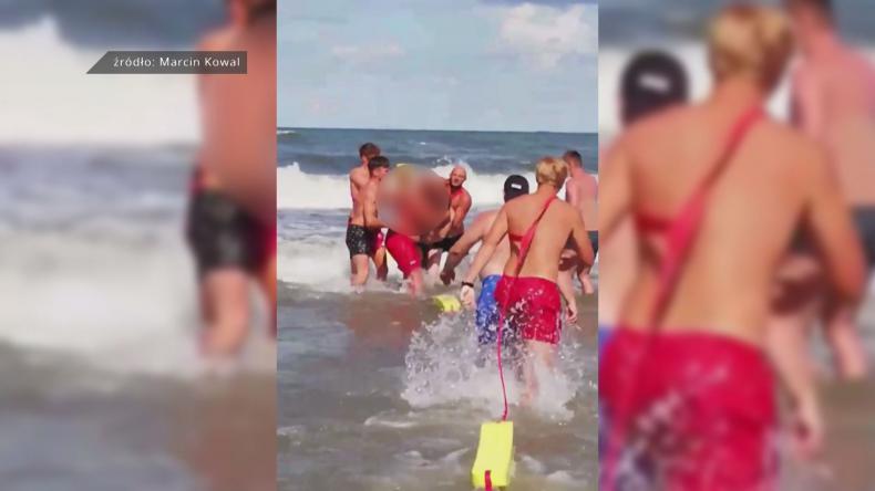 Siłą musieli wyprowadzić pijanego z Bałtyku