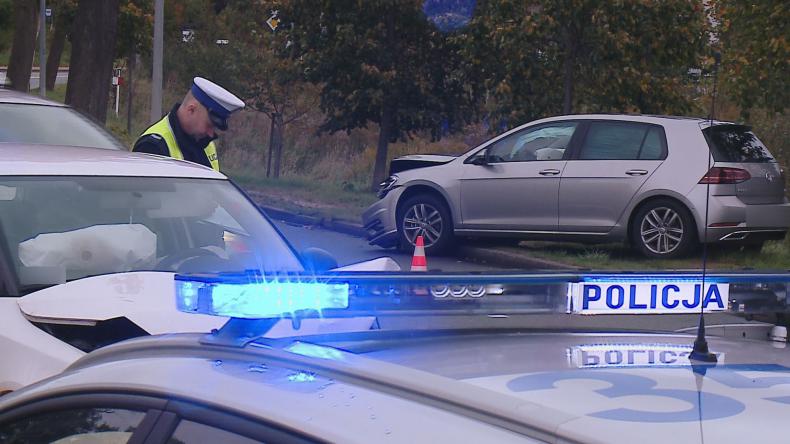 Zderzenie dwóch aut na ulicy Chopina w Wejherowie
