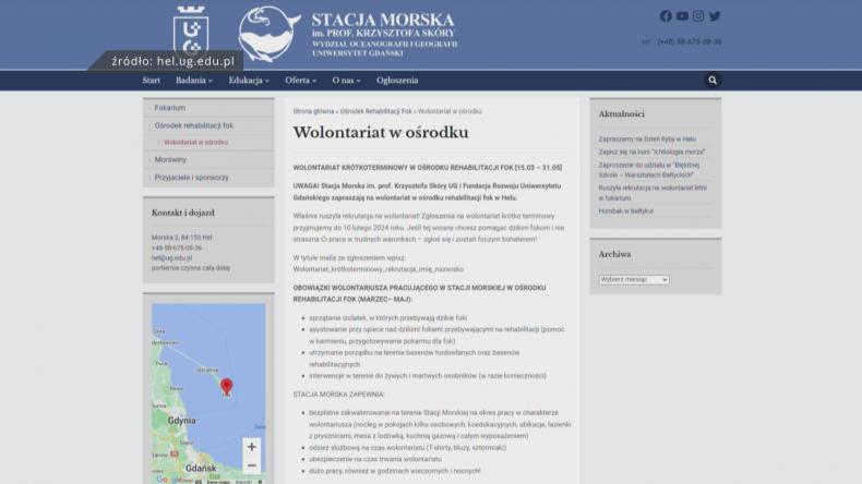 Wolontariat w Ośrodku Rehabilitacji Fok