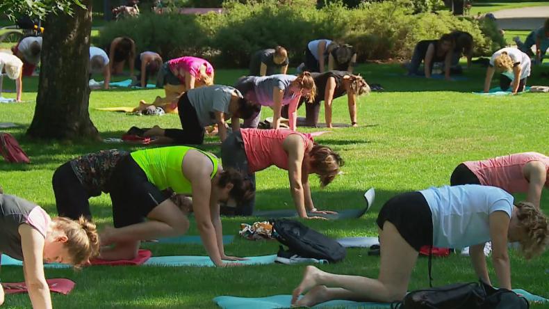 Wakacyjna joga w parku